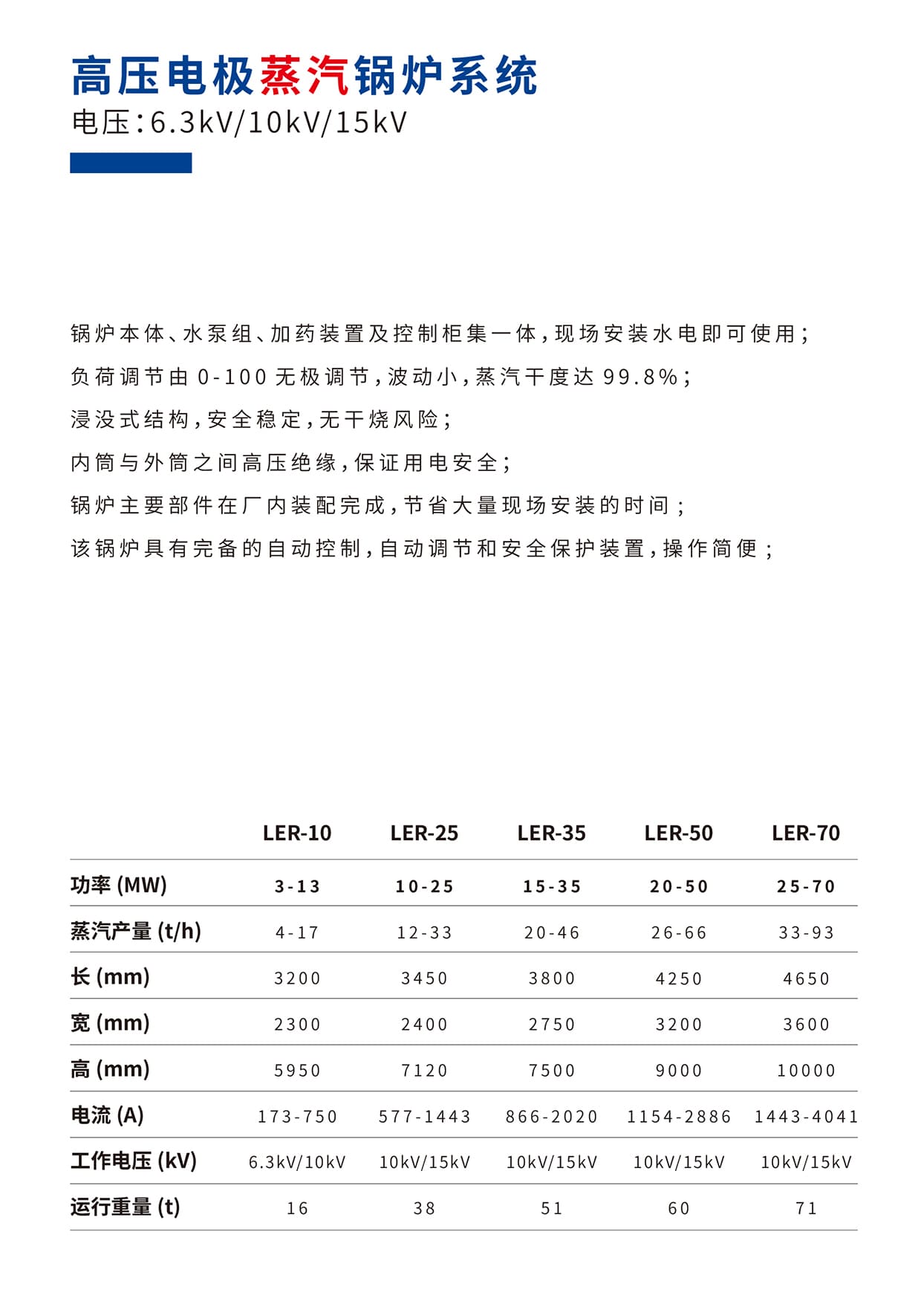 高壓電極蒸汽鍋爐型號參數
